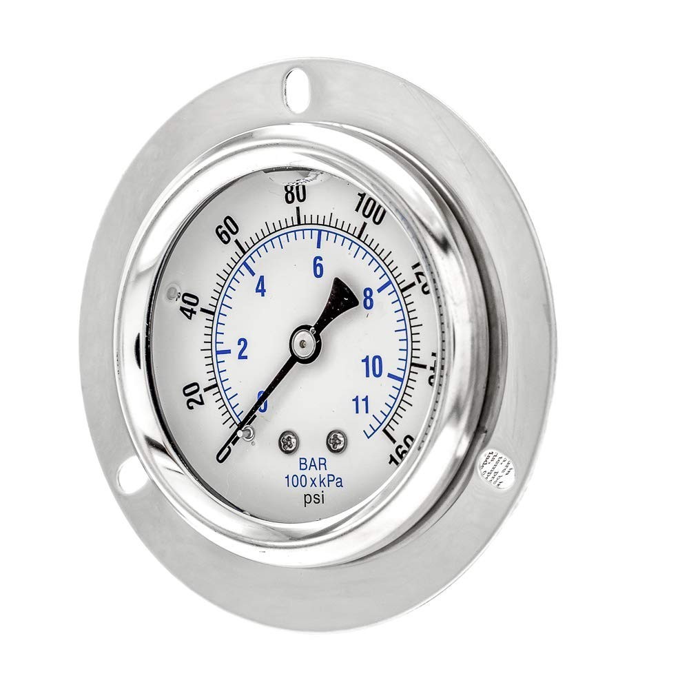 PRO-204L-254F Panel Mount Front Flanged Glycerin Filled Industrial 0 - 160 PSI gallery