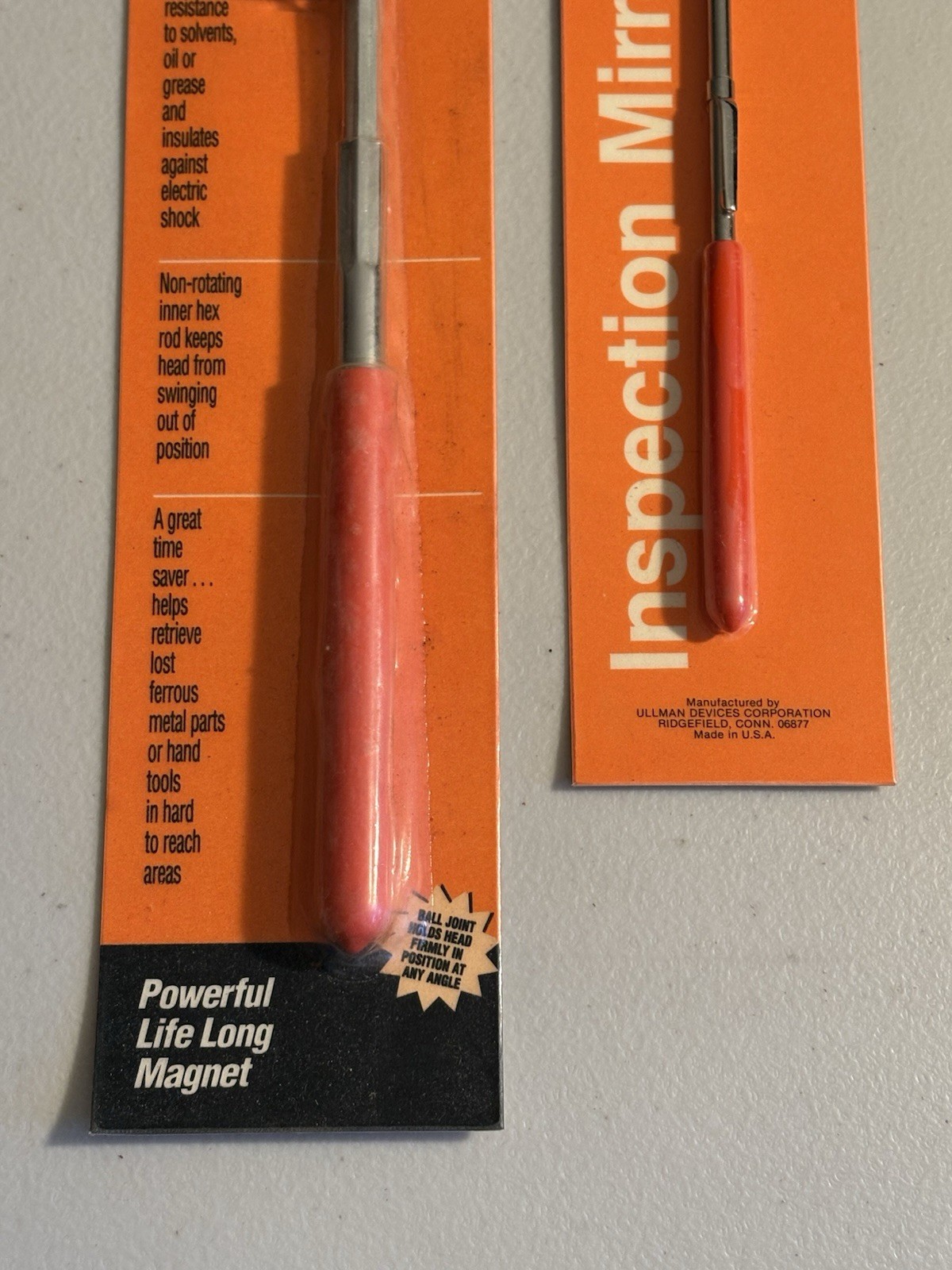 ULLMAN #2 TELESCOPIC MAGNETIC PICK UP TOOL & #E-2 ROUND INSPECTION MIRROR - NEW gallery