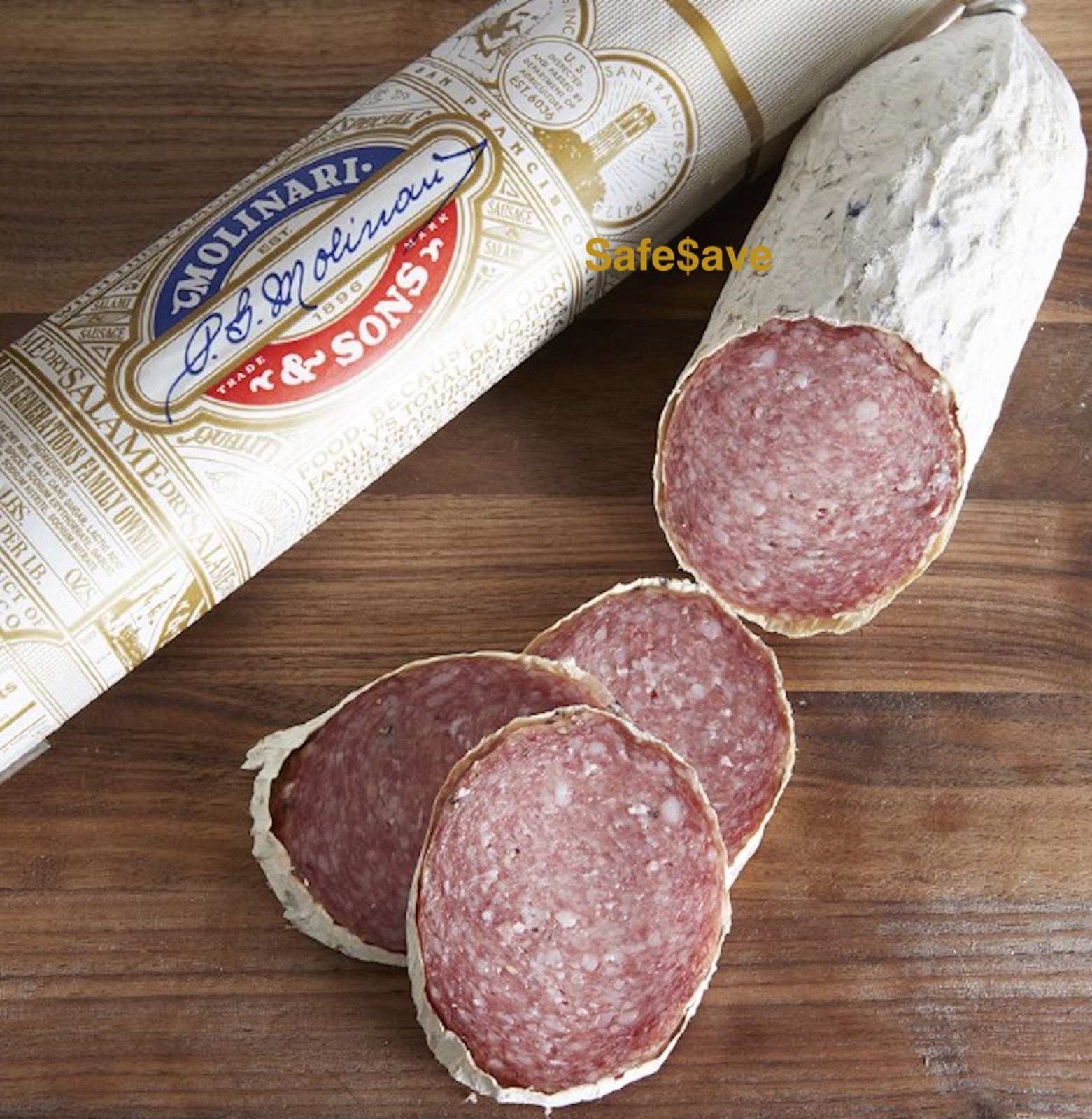 Molinari & Sons San Francisco Italian Dry Salami 3lb Molded Salame Paper Wrapped gallery