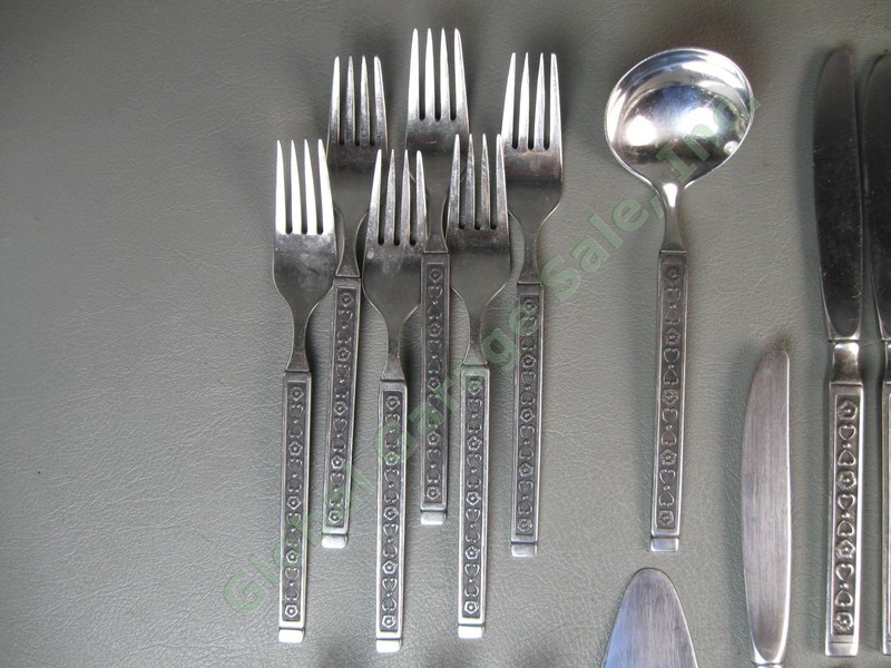 39pc Gorham Hacienda Stainless Mid Century Flatware Set Fork Spoon Knife Serving gallery