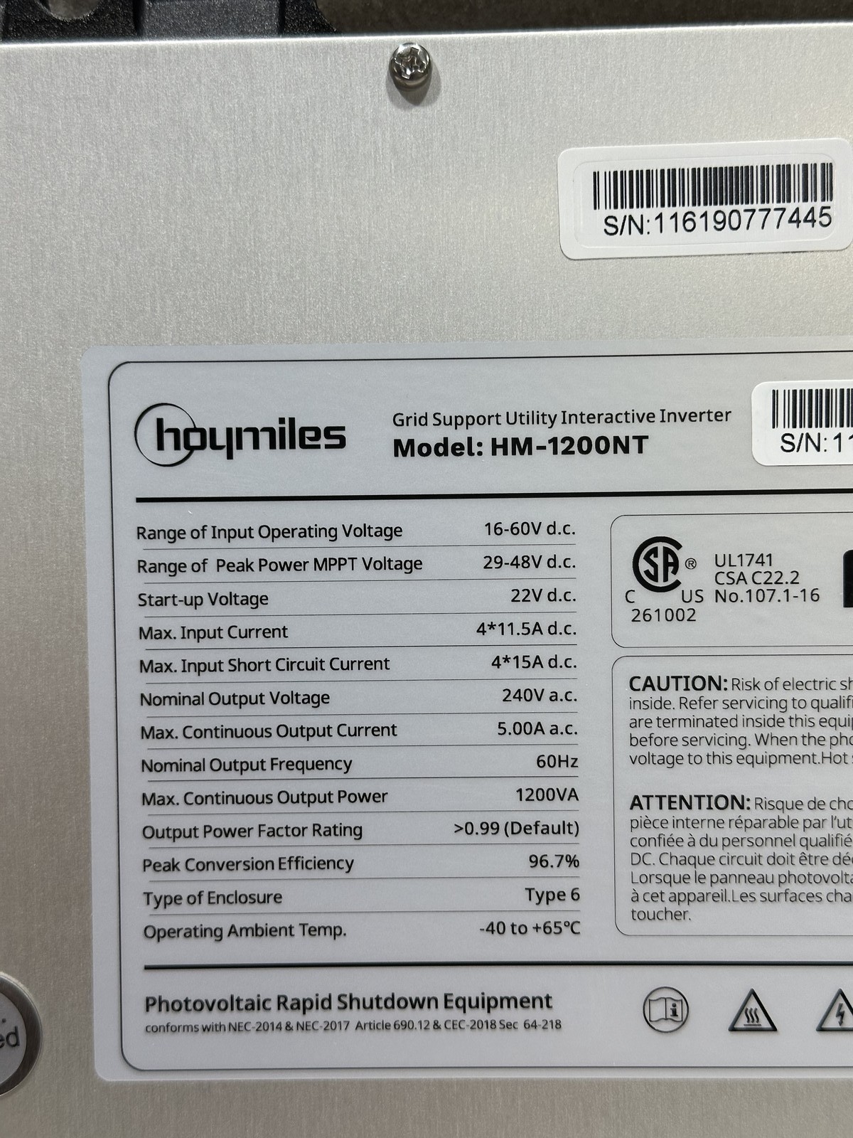 Hoymiles HM-1200NT 4-In-1 Solar Microinverter - NEW gallery