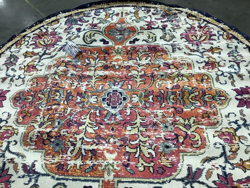 IVORY ORANGE 9'-0" x 9'-0" Broken Thread Rug Reduced Price 1172684431 MAD447A-9R gallery