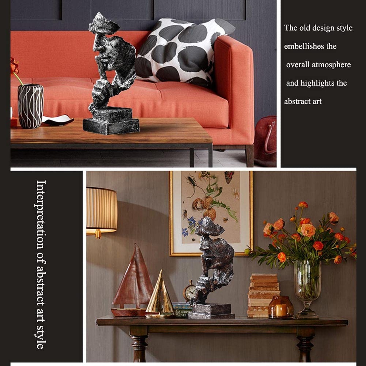Silence is a Golden Statue Modern Mens Creative Office Home Room Decorations ... gallery