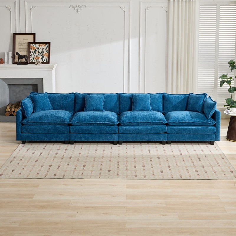 Convertible Sectional Sofa Upholstered 4 Seater Sofa Couch Lounge Deep Seat Sofa gallery