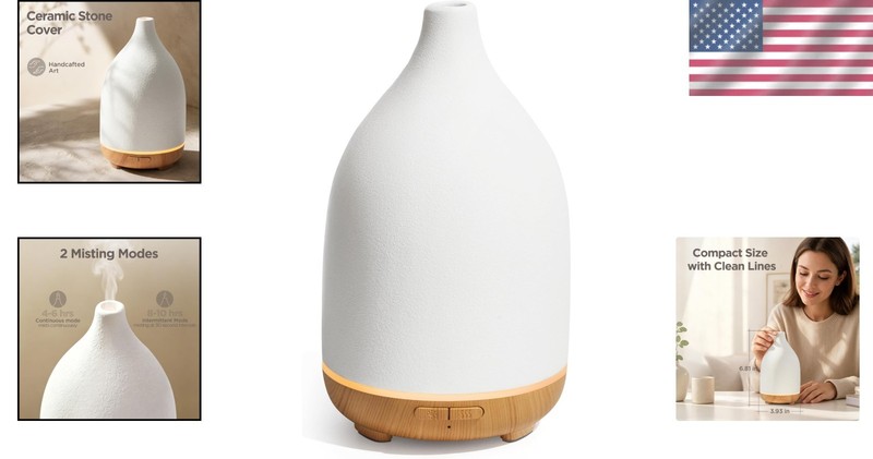 Luxury 150ML Aromatherapy Diffuser - Safe, Silent & Gift-Ready Design in White gallery