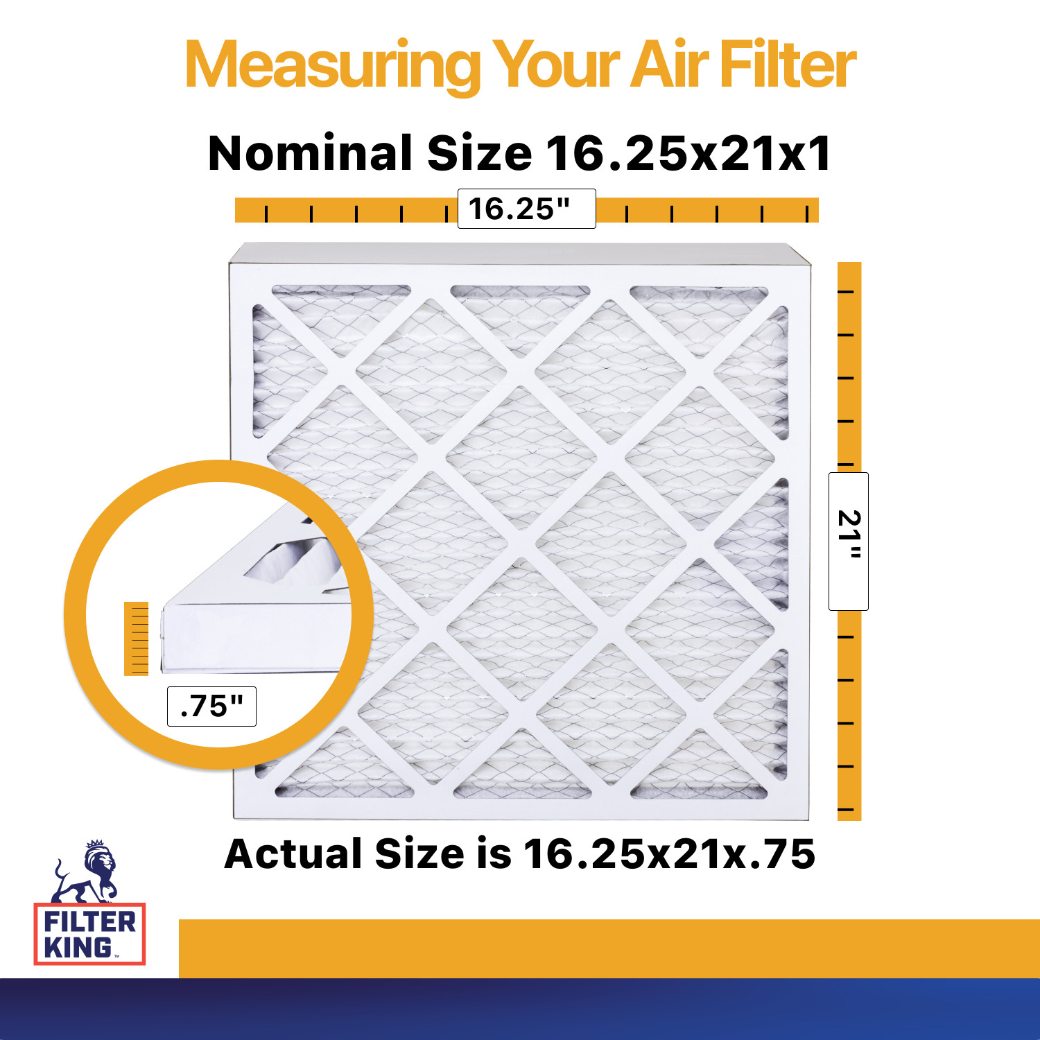 Filter King 16.25x21x1 Air Filter 12-PACK MERV 13 Actual Size 16.25 x 21 x .75" gallery
