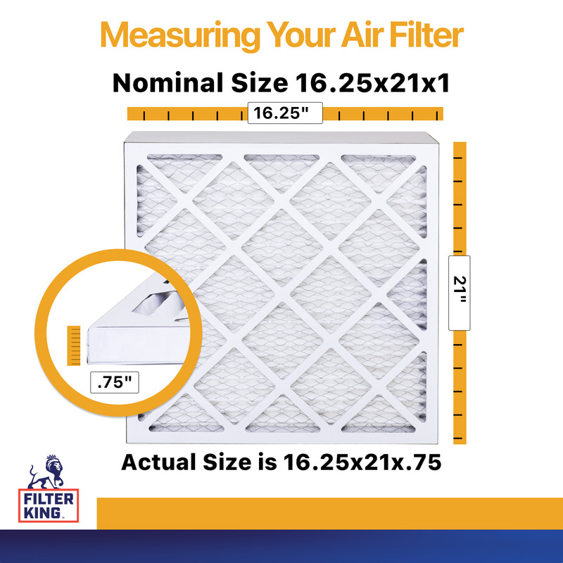 Filter King 16.25x21x1 Air Filter 12-PACK MERV 13 Actual Size 16.25 x 21 x .75" gallery
