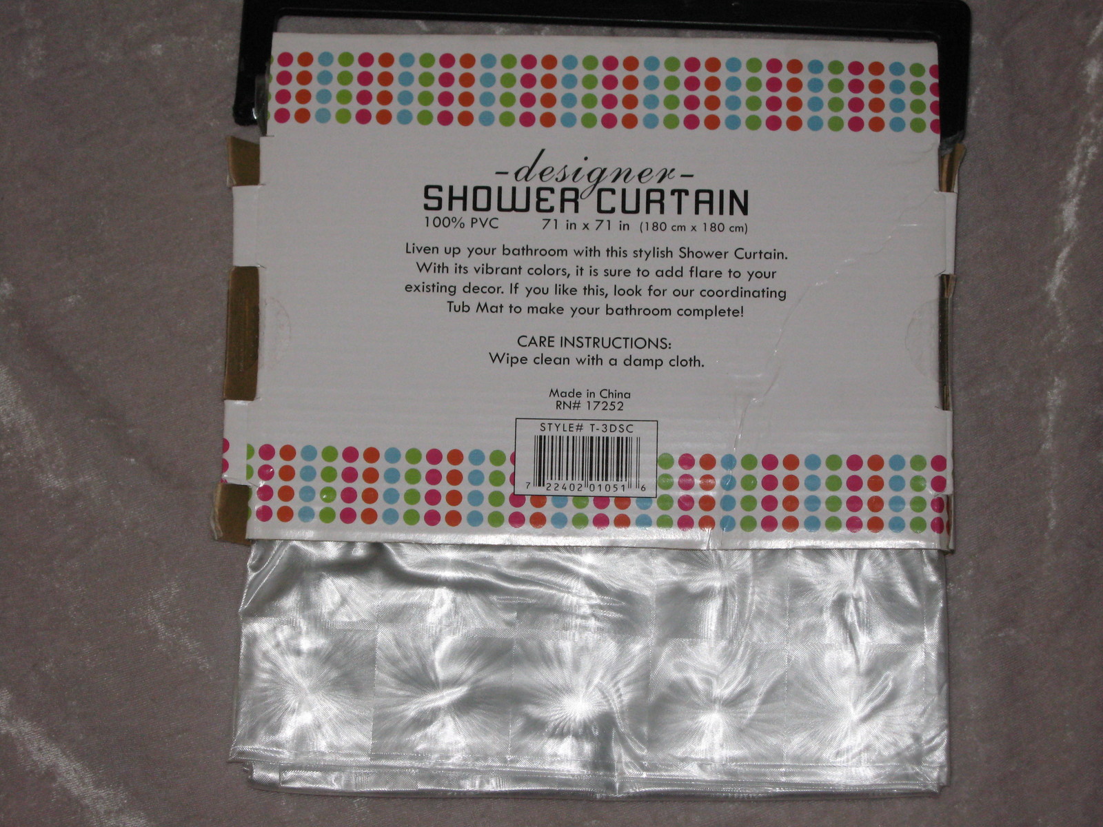 Designer Embossed Vinyl Shower Curtain 100% PVC Waterproof Bath NEW! gallery