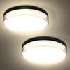 Luxrite Slim 7" LED Flush Mount Light, 15W, 1000LM, 5CCT, Dimmable 2PK gallery