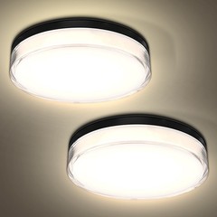 Luxrite Slim 7″ LED Flush Mount Light, 15W, 1000LM, 5CCT, Dimmable 2PK