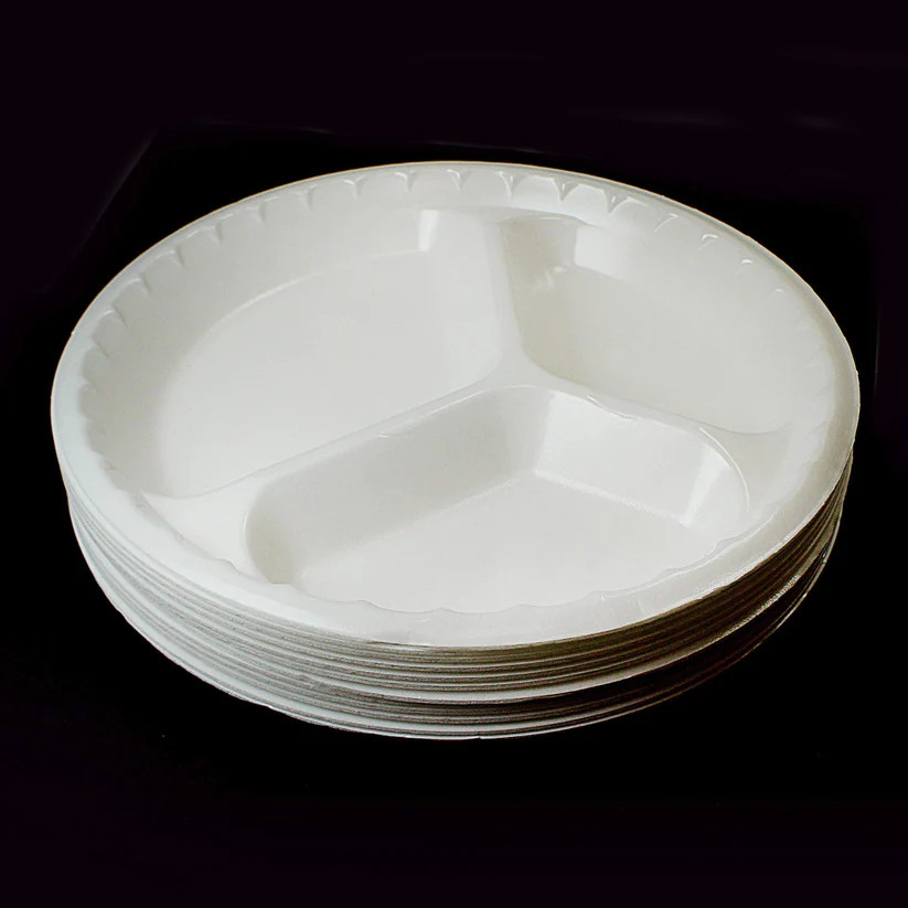 50 Pcs Plastic Plates Reusable 3 Compartment Rectangle Party Catering CD605 gallery