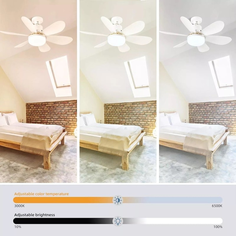 2-in-1 E27 Socket Fan Light with Remote Screw in Ceiling Fans LED Light Bulb Fan gallery