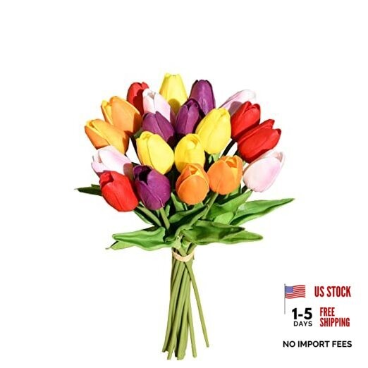 20pcs Multicolor Flowers Artificial Tulip Silk Flowers 13.5" for Multi Color gallery