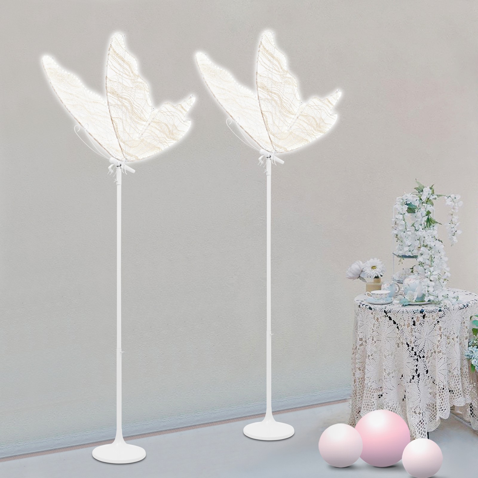 110V Butterfly Floor Lamp, LED Ambient Light, Wedding Decoration Light Durable gallery