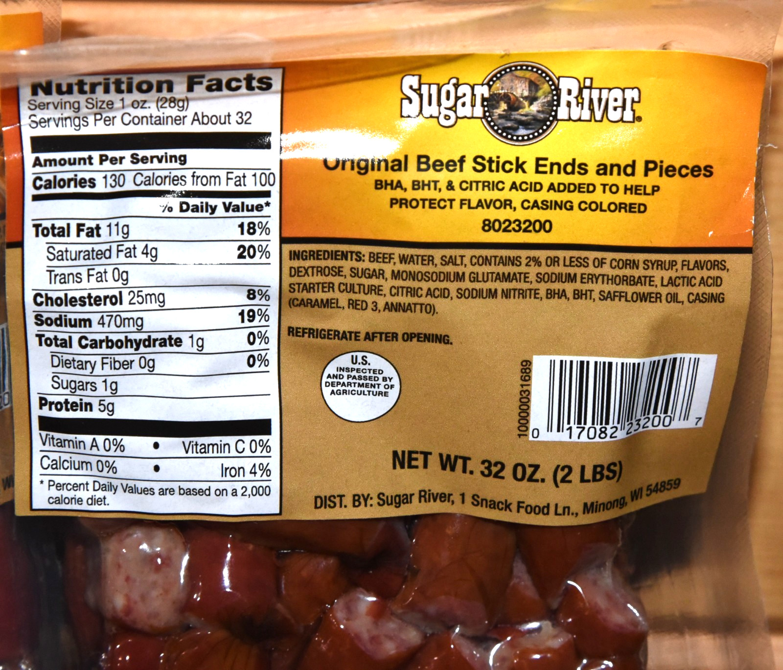ORIGINAL Beef Stick Ends/Pieces BULK 4 Pounds (2x 2 lbs) Sugar River SNACKS gallery