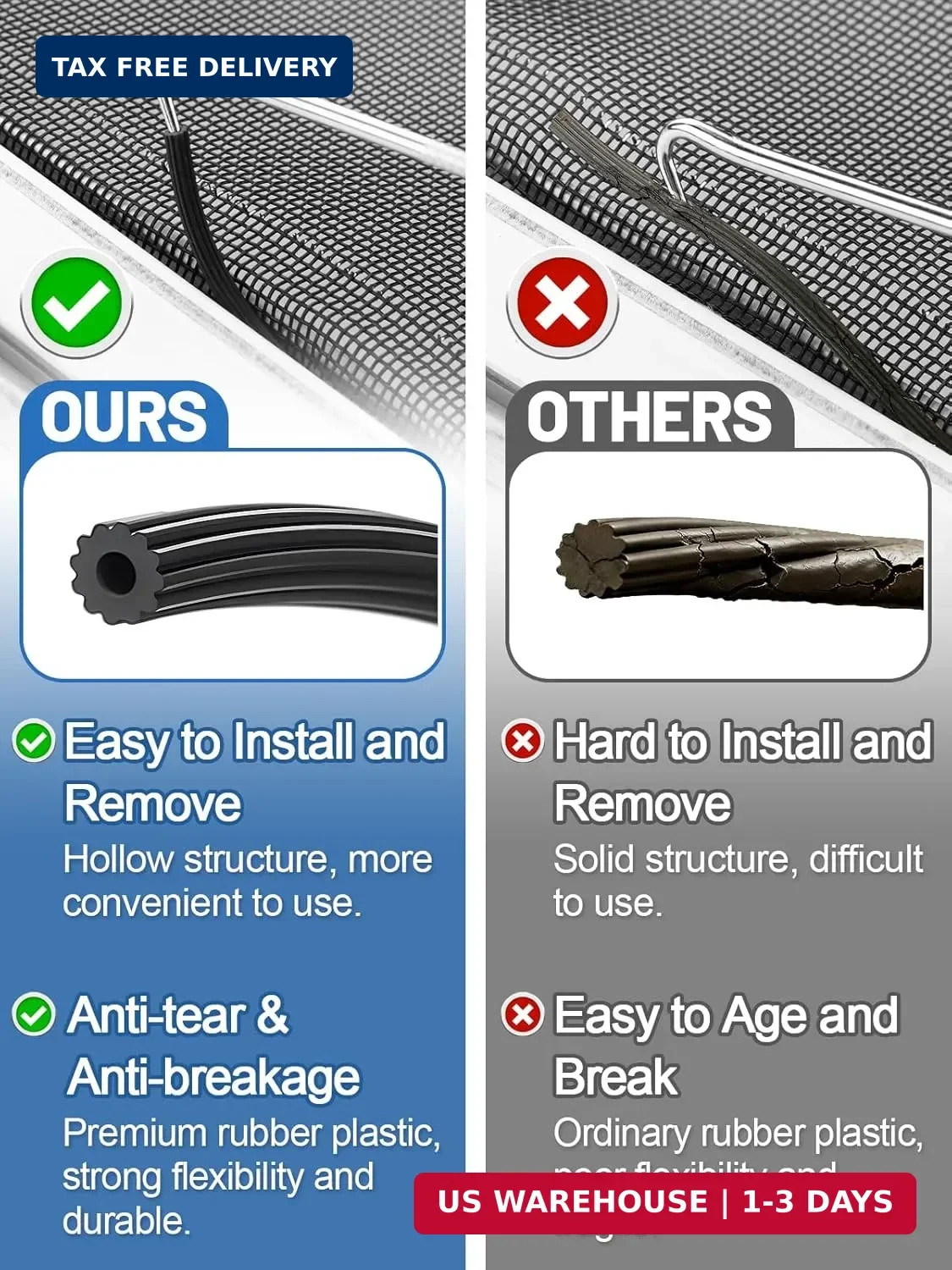 Screen Repair Kit - 3 in 1 Screen Tools Including Roller, 0.14in x 32.8ft Spline gallery
