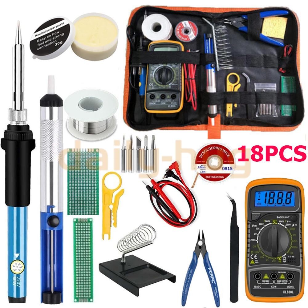 🔥 60W Electric Soldering Iron Welding Gun Tool Kit Solder Wire Desoldering Pump gallery