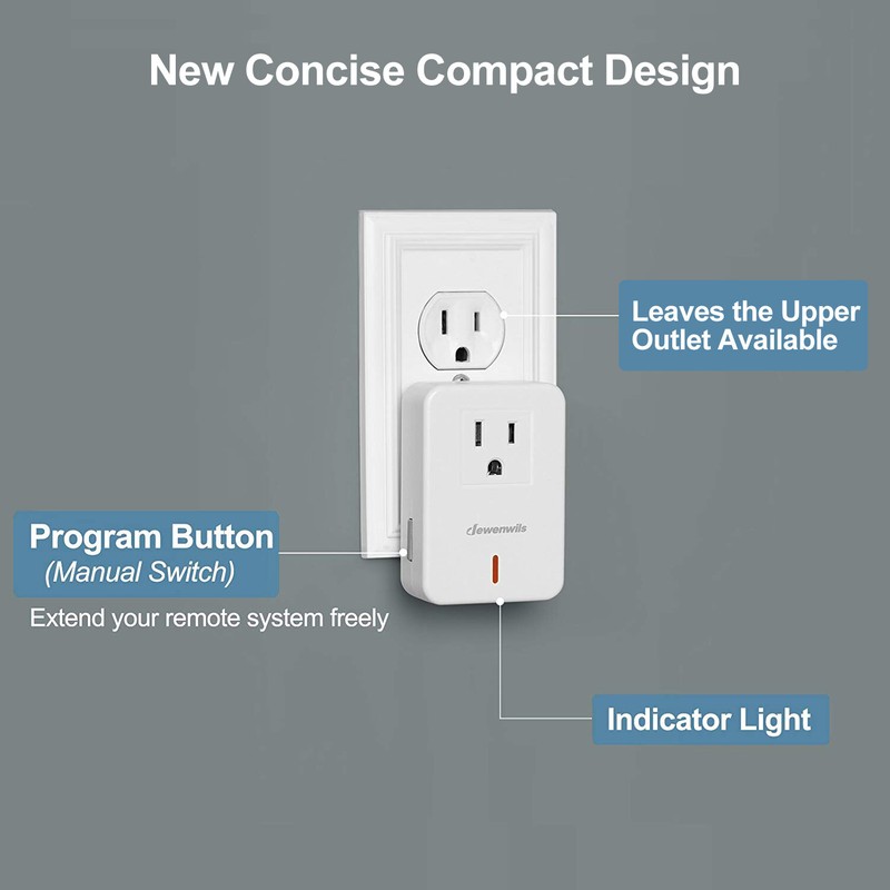 DEWENWILS Remote Control Outlet Wireless Electrical Plug in On Off Power Switch gallery