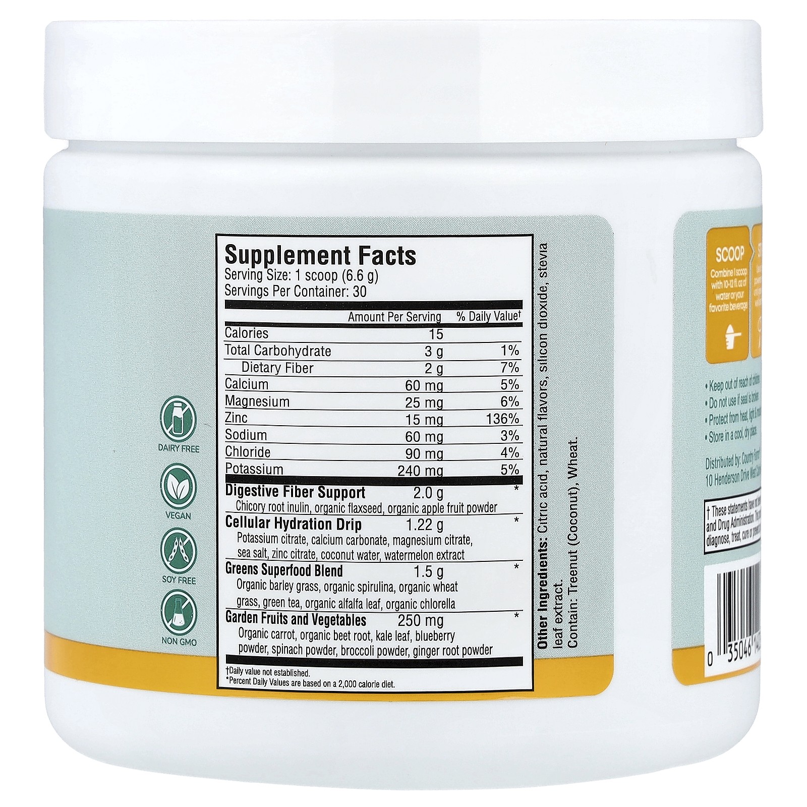 Refreshers, Super Greens + Electrolytes, Pina Colada, 6.98 oz (198 g) gallery