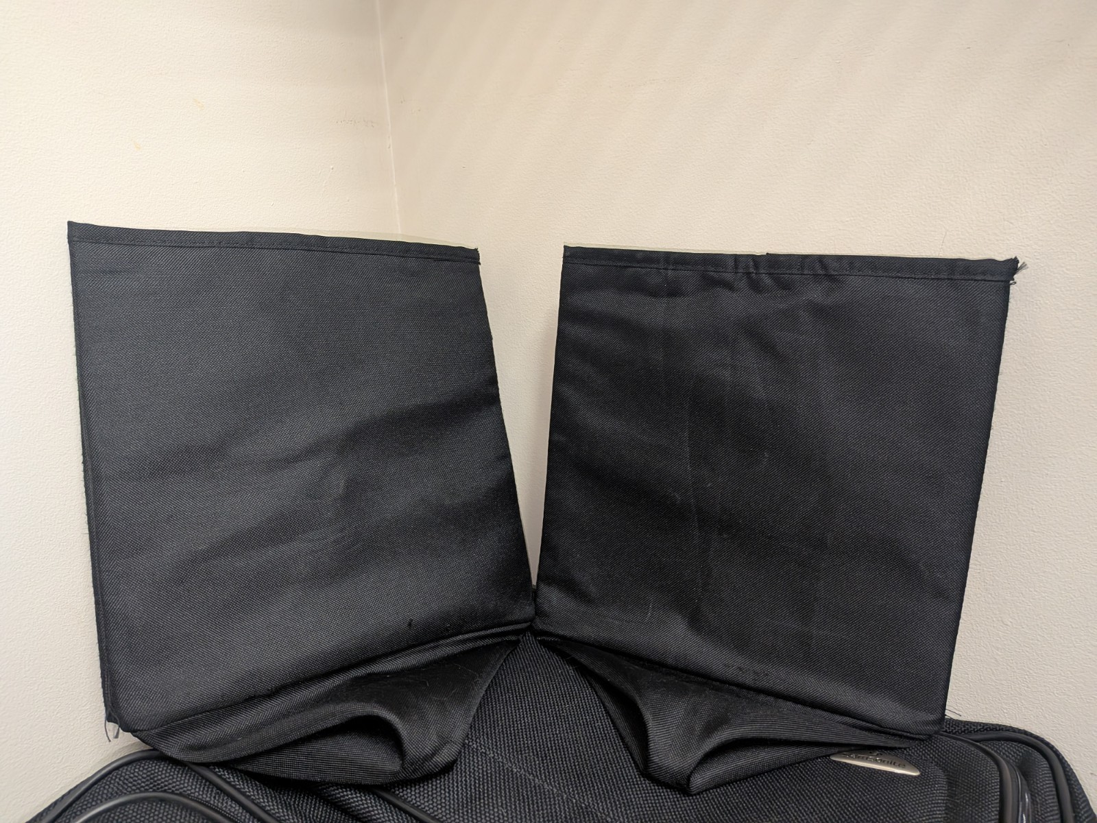 2-Pack Black Fabric Rectangular Storage Bins w/ Grommet Handles 7x6x6 in gallery