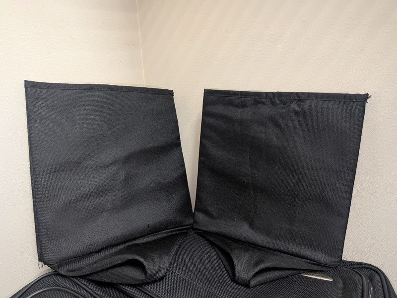 2-Pack Black Fabric Rectangular Storage Bins w/ Grommet Handles 7x6x6 in gallery
