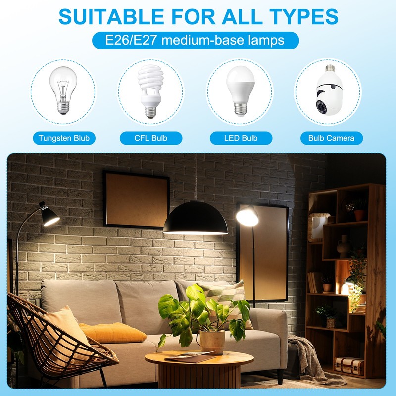 23.6 Inch E26/E27 Light Socket Extender for Medium Screw Base White gallery