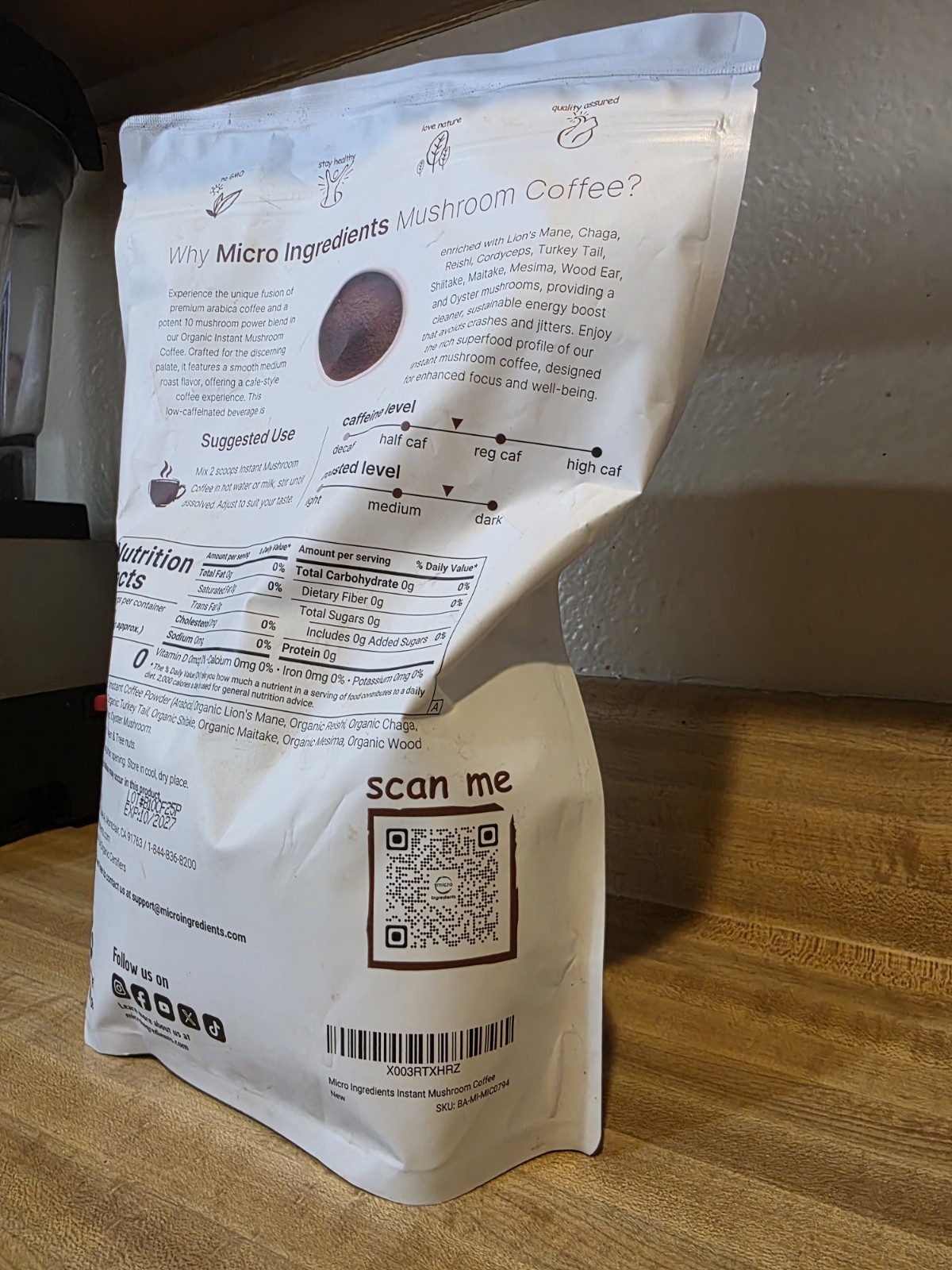 Micro Ingredients Organic Instant Arabica Coffee Functional Mushrooms Blending gallery