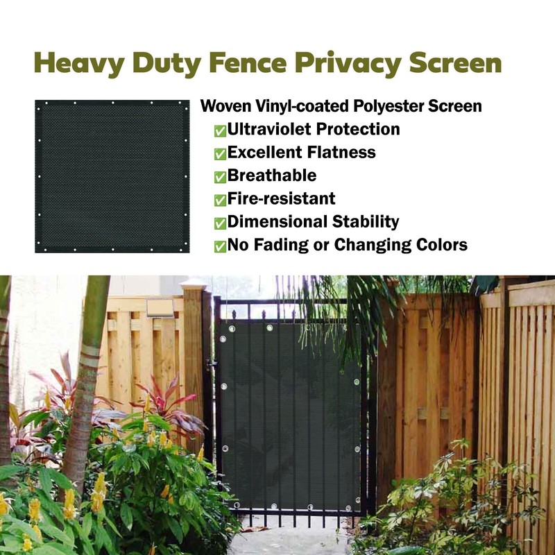 PVC Coated Gate Privacy Screen Panel Privacy Barrier 95% UV Block with Grommets gallery