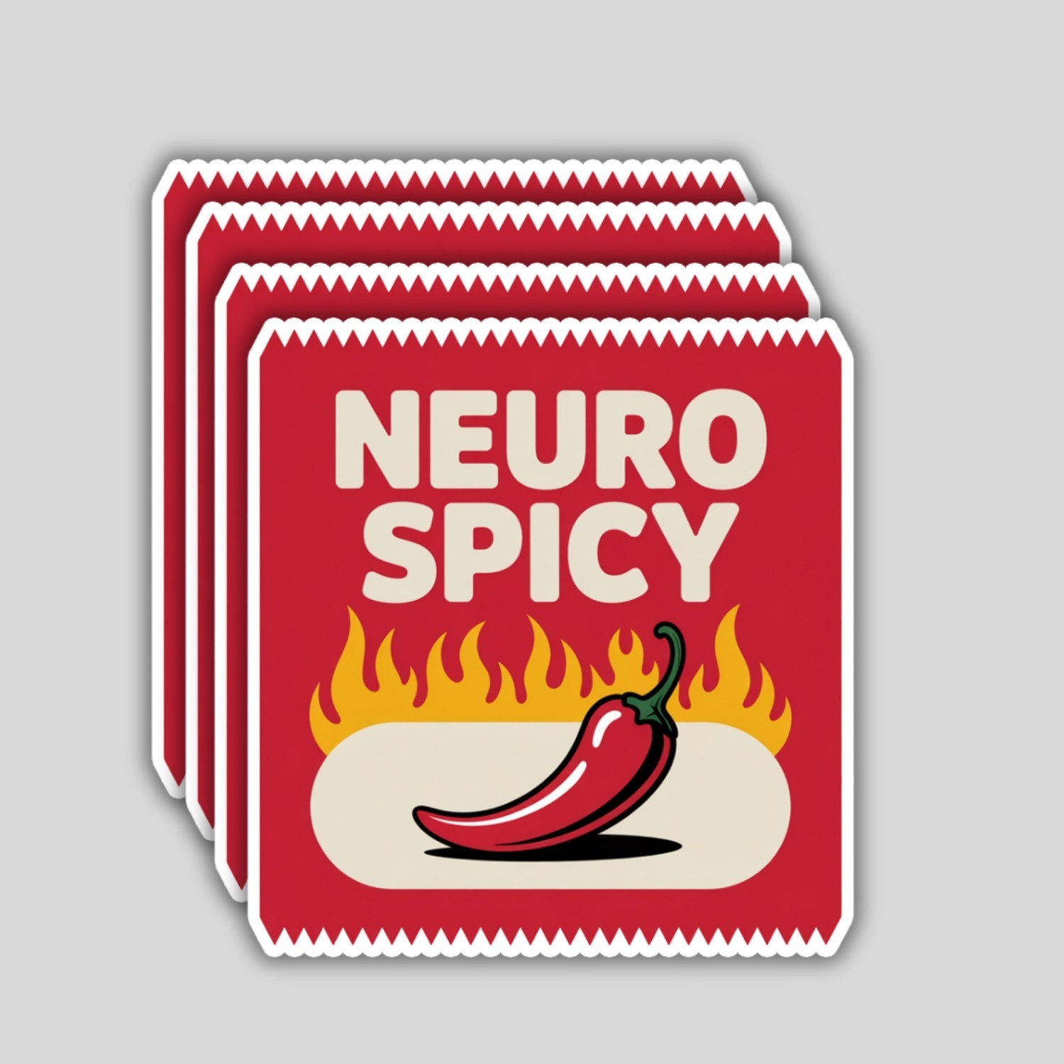 4pcs Neuro Spicy Sauce Packet Stickers – Neurodiversity Vinyl Decal gallery