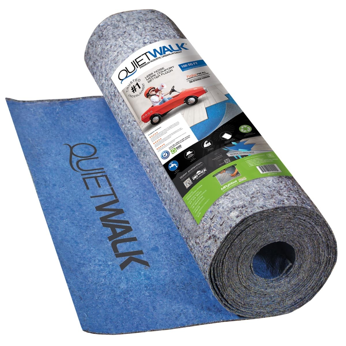 QuietWalk Laminate and Floating Wood Flooring Underlayment with Attached Vapor B gallery