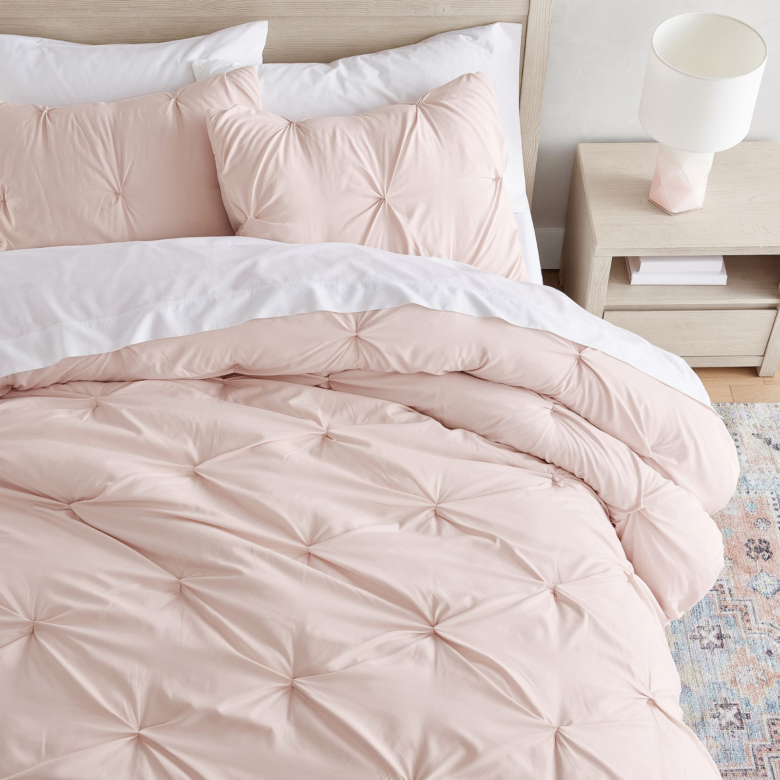Best Seller Pottery Barn Microfiber Pintuck Comforter Powdered Blush Twin/TwinXL gallery