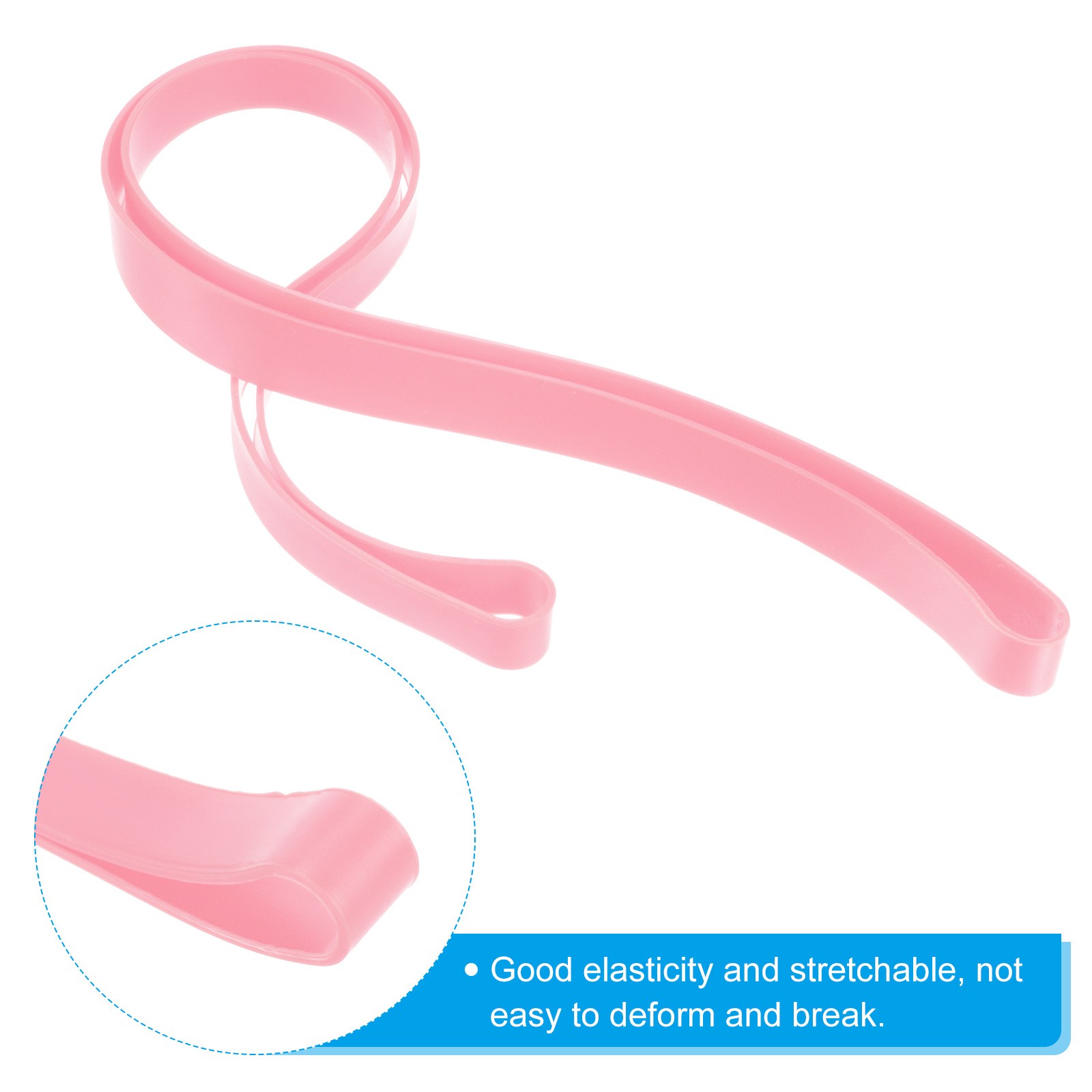 Towel Bands, 6 Pack 11.81x0.4 Inch Silicone Towel Chair Clips, Pink gallery