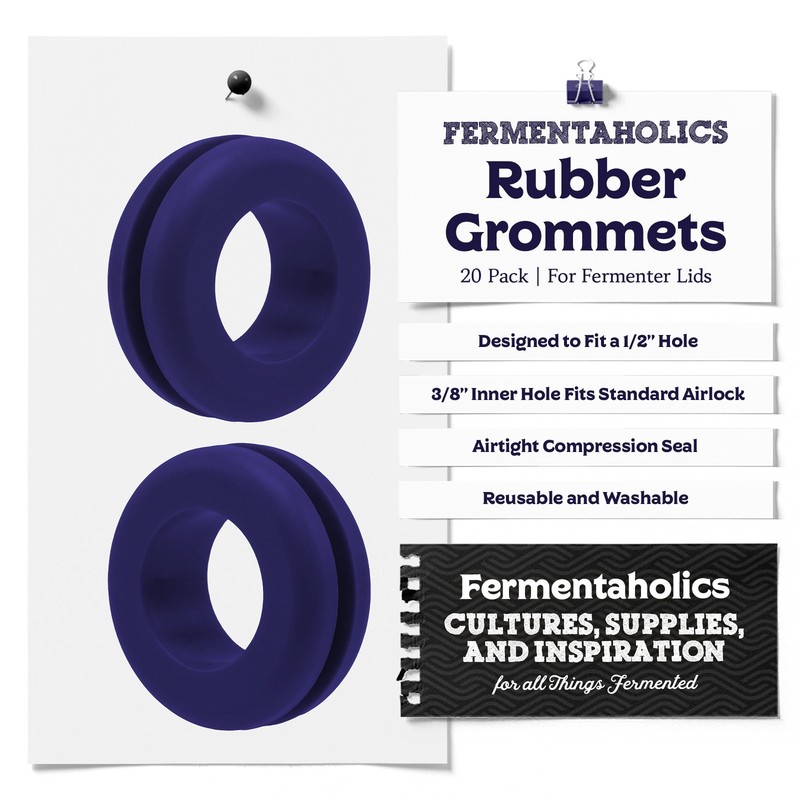 Fermentaholics Navy Blue Airlock Fermentation Replacement Grommets - 20 pack gallery