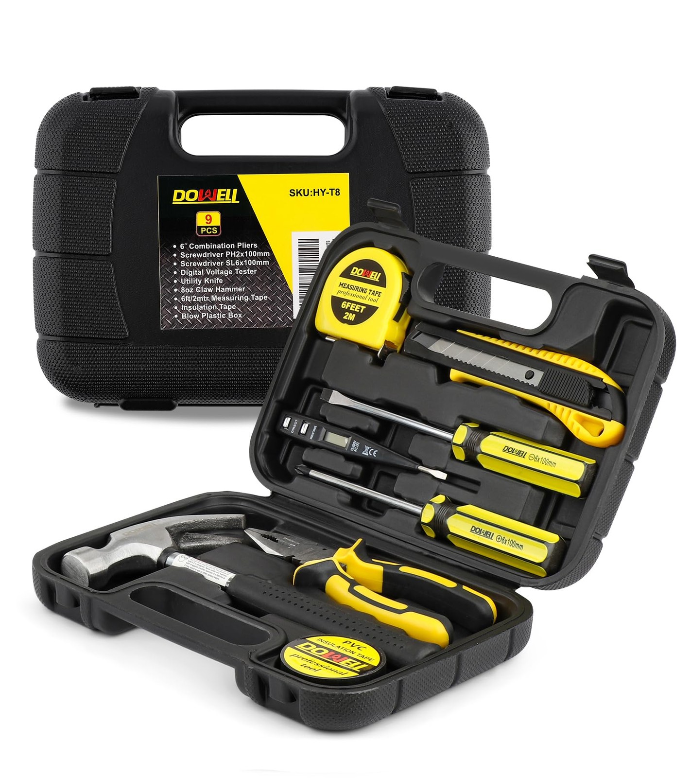 Small Homeowner Tool Set 9 Pieces General Household Small Hand Tool Kit with ... gallery