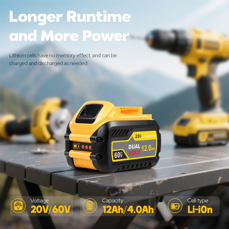 2pcs 12.0Ah Battery For DeWalt FLEXVOLT 20V 60V Max DCB206 DCB609 DCB606 DCB612 gallery
