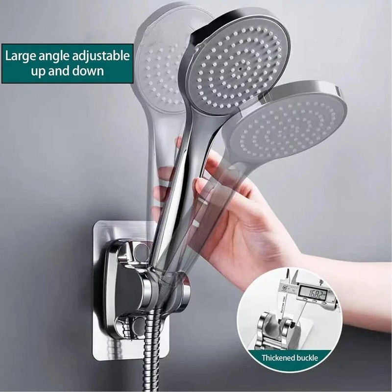 Self-adhesive Handheld Shower Head Holder Adjustable Wall Mount Shower Bracket* gallery