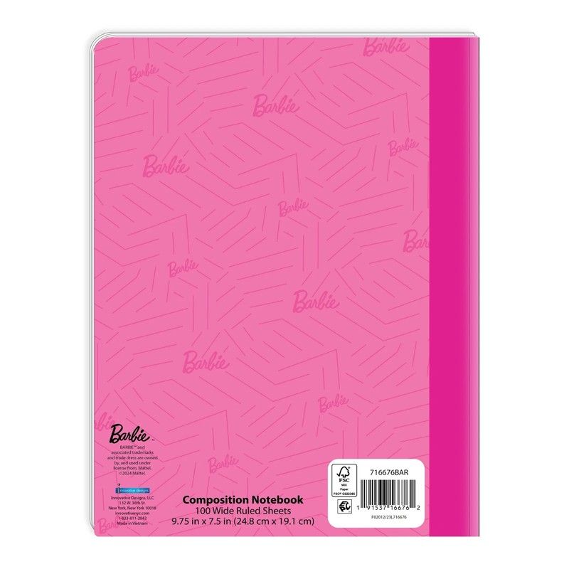 Barbie Composition Writing Notebook 9.75 in. 100 Sheets Wide Ruled NEW Free Ship gallery
