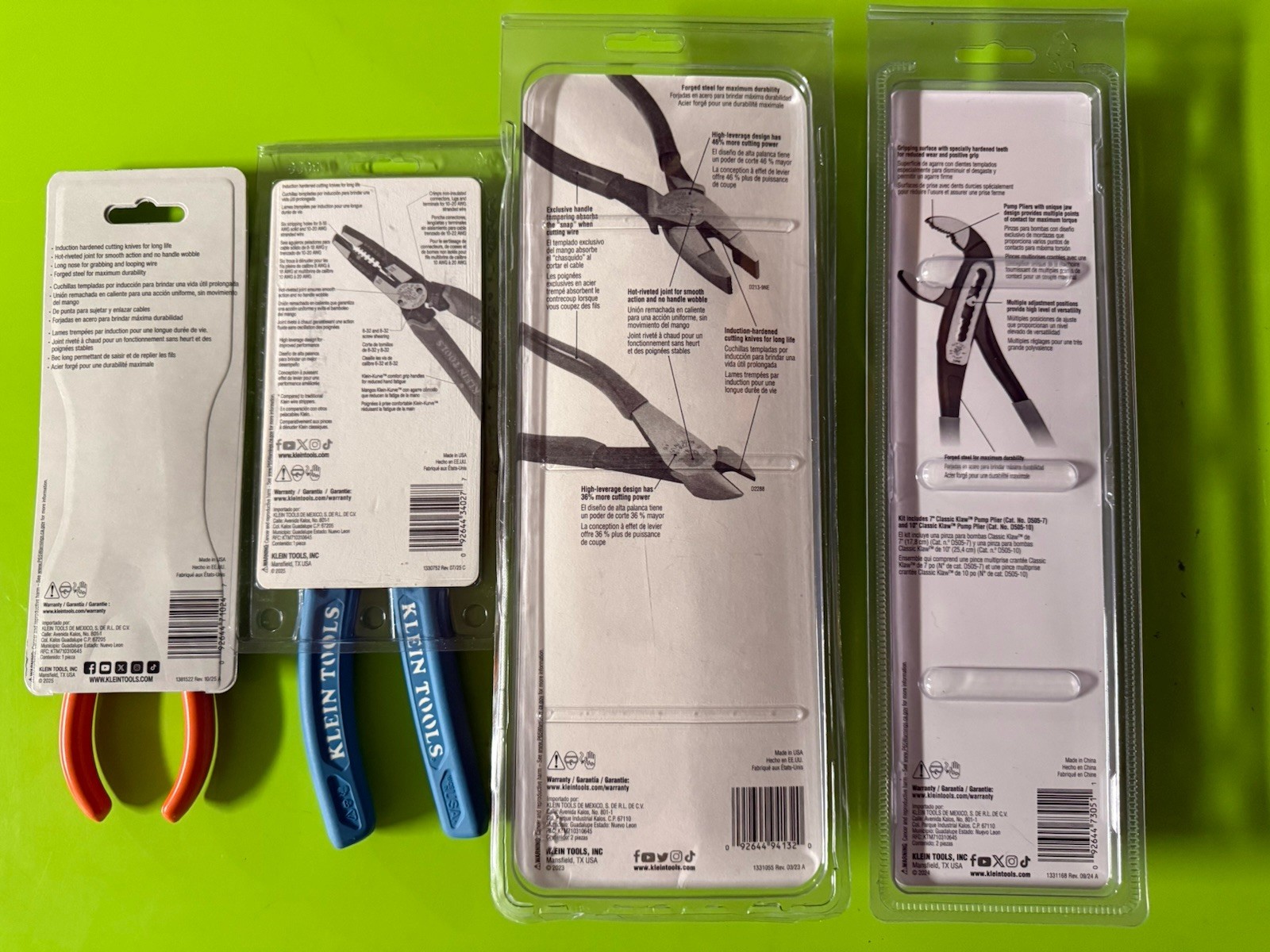 Klein Tools , 6 Assorted Pliers New In Packages. gallery