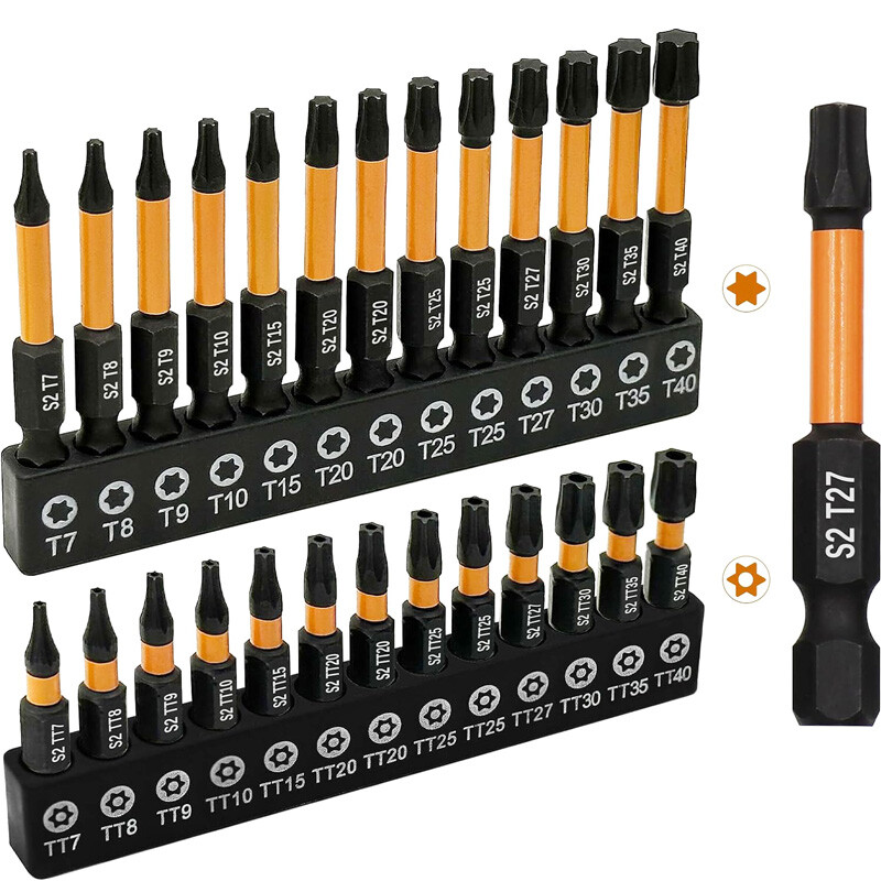 26pcs Impact Torx Set T7-T40 Driver Star Bits Security Tamper Proof 1/4" Shank gallery