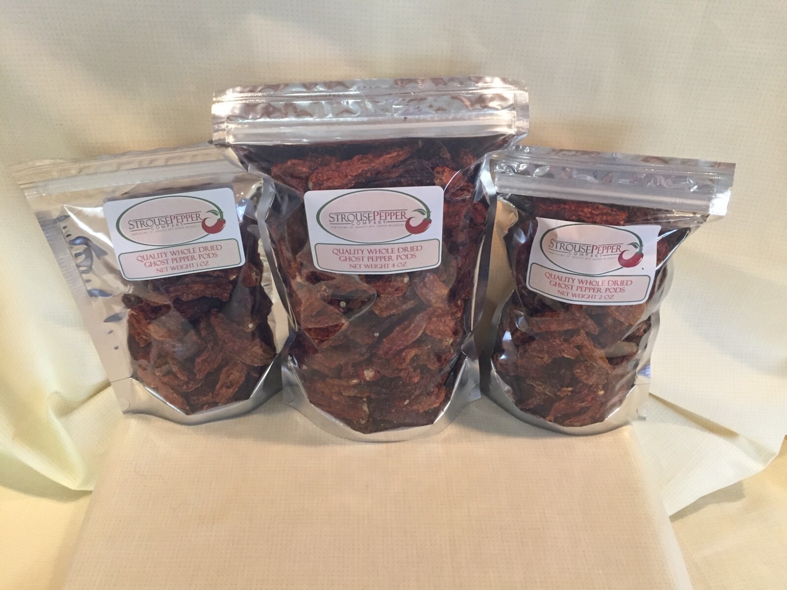 1, 2, OR 4 OZ QUALITY WHOLE DRIED GHOST PEPPERS, PROUDLY GROWN IN THE USA gallery