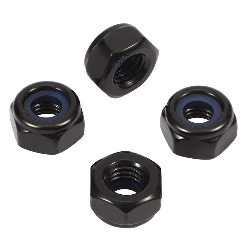 3/8-16 Nylon Insert Hex Lock Nuts Locknuts, 304 Stainless Steel 18-8, Black O... gallery