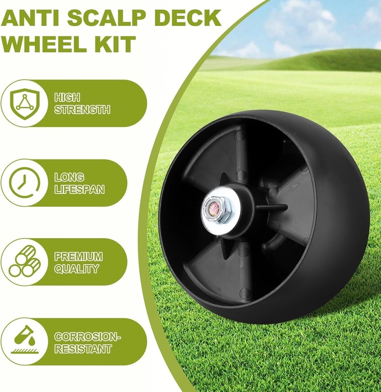 4-Pack 5'' Mower Deck Wheel Kit for MTD & Cub Cadet - Durable Replacement gallery