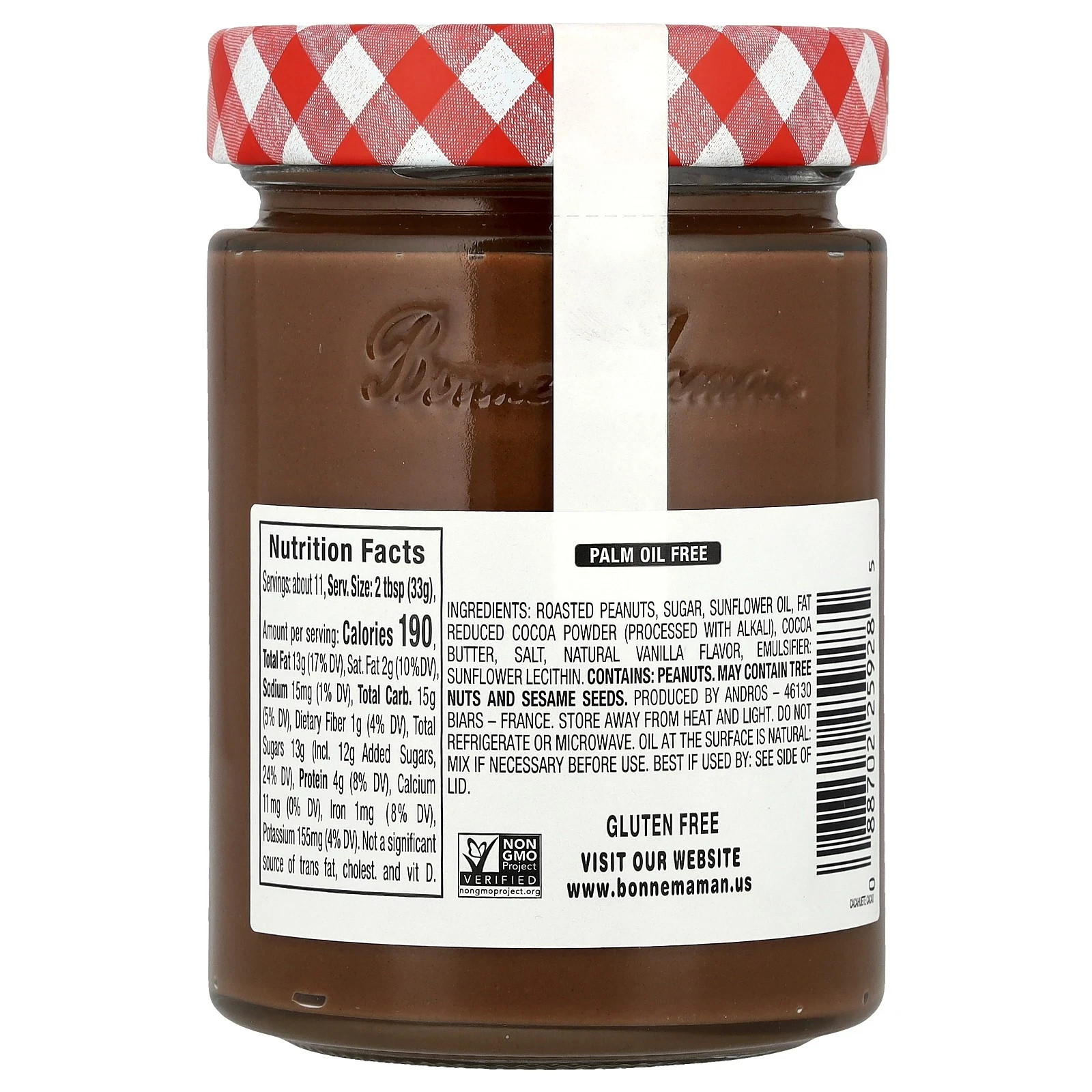 Bonne Maman 12.3 oz. PEANUT CHOCOLATE Spread Topping Product of France BB 5/2026 gallery