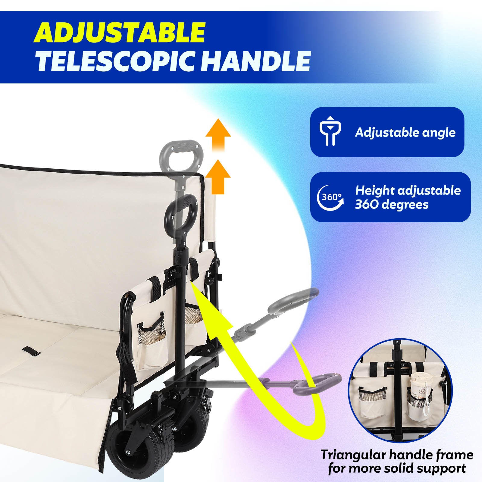 550LBS Collapsible Folding Wagon, Multi-functional Sofa Seat Reclining Camping gallery