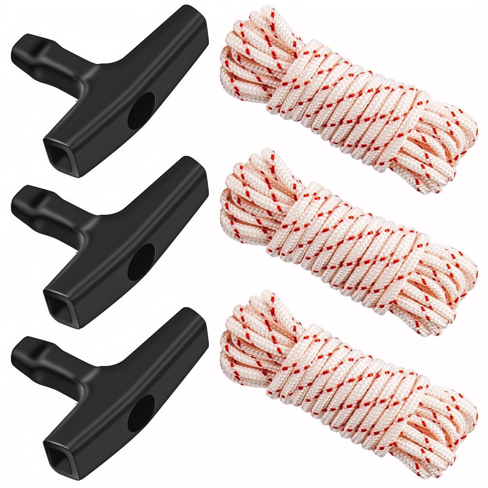 Starter Rope, 10ft 9/64", High Tensile, 3 Pack, Small Engine, Red gallery