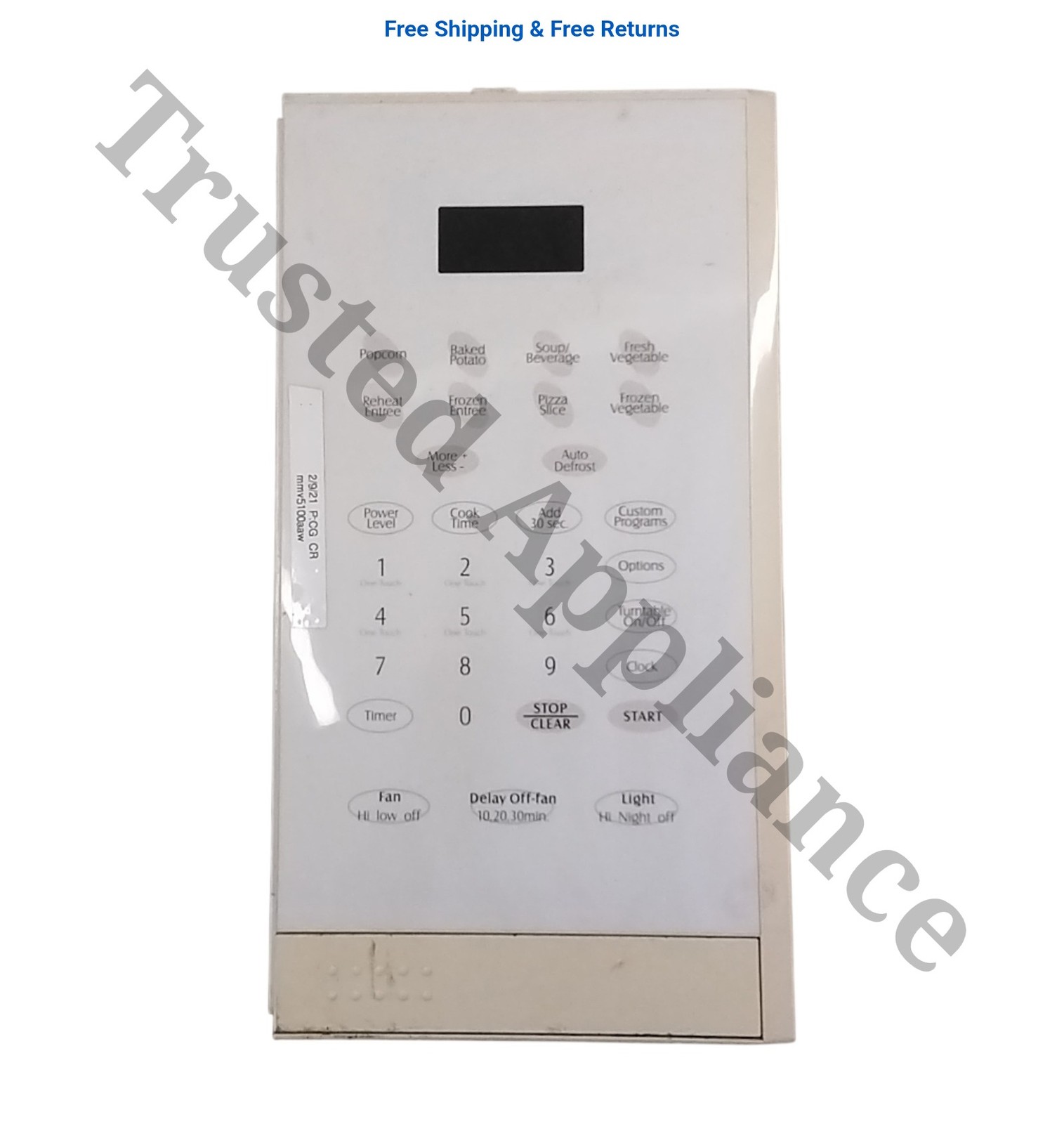 Microwave Control Panel Console 010205A White gallery