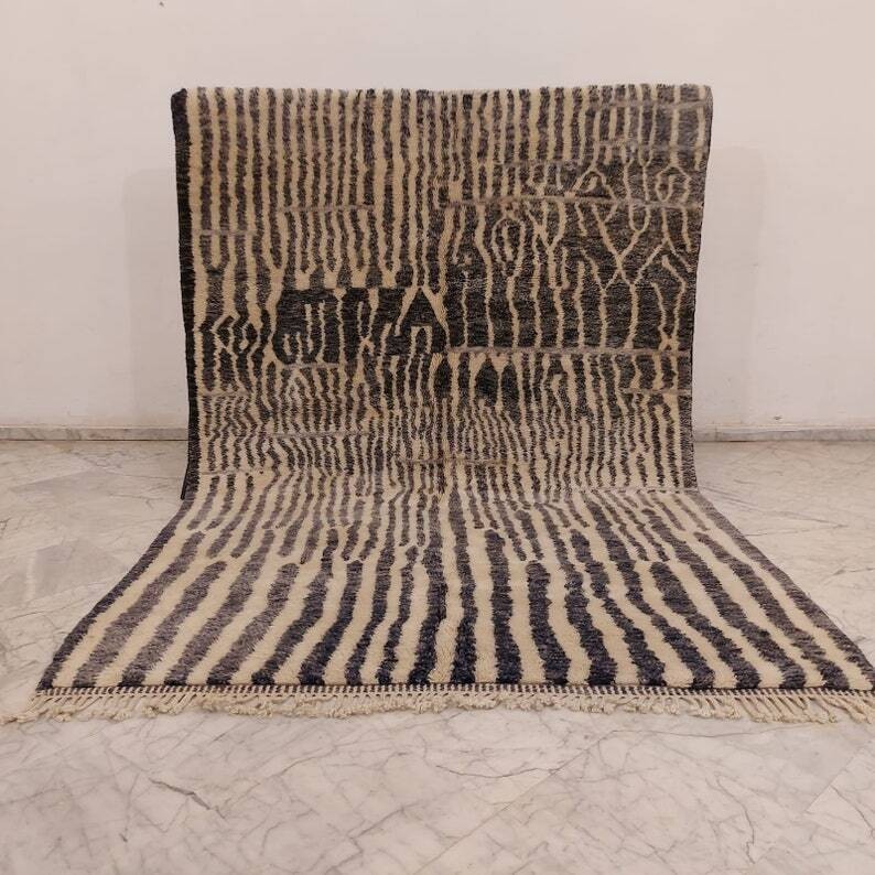 Moroccan Rug - Handmade Beni Ourain Style - 8x10 area rug - Large authentic 9x12 gallery