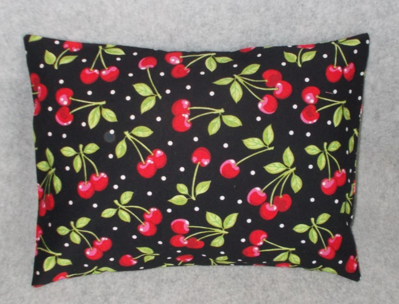 Handmade Black Polka Dot Cherries Small 9x12 Travel Decorative Pillowcase Cover gallery