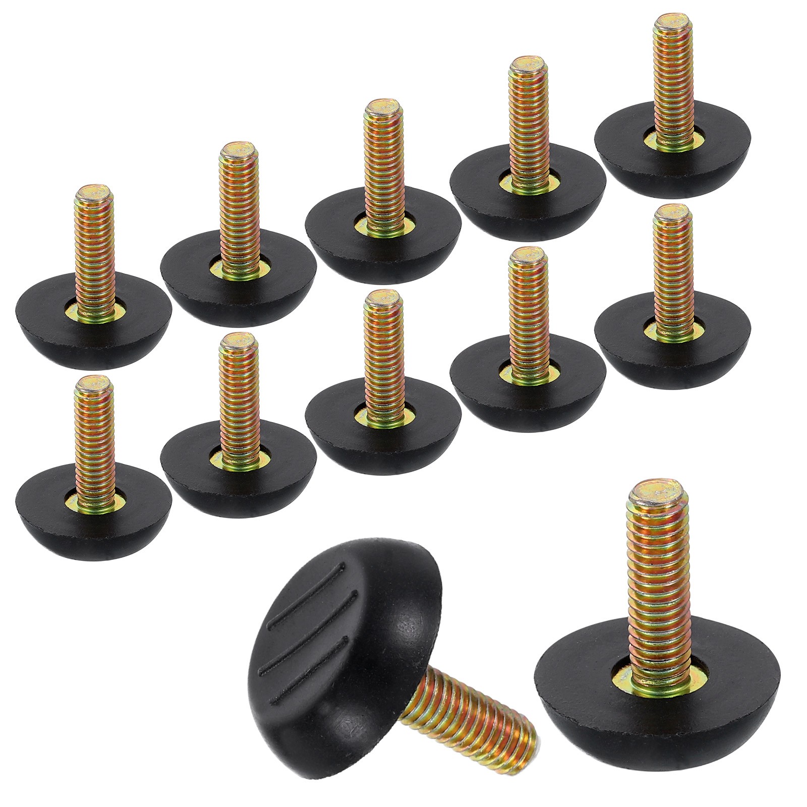12Pcs M6 Thread Furniture Feet Levelers, 23x19 Adjustable Leveling Screw, Black gallery