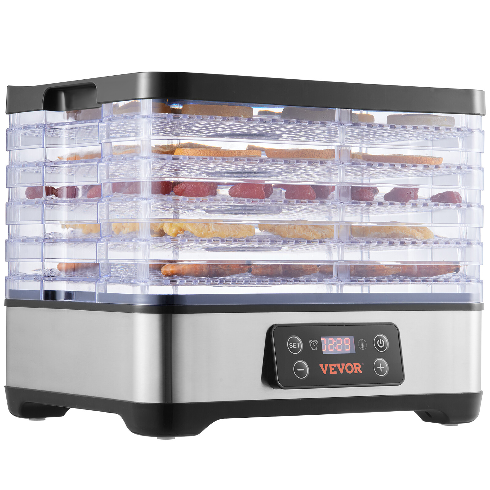 VEVOR 5 Trays Food Dehydrator Machine Adjustable Timer 300W Jerky Fruit Drying gallery